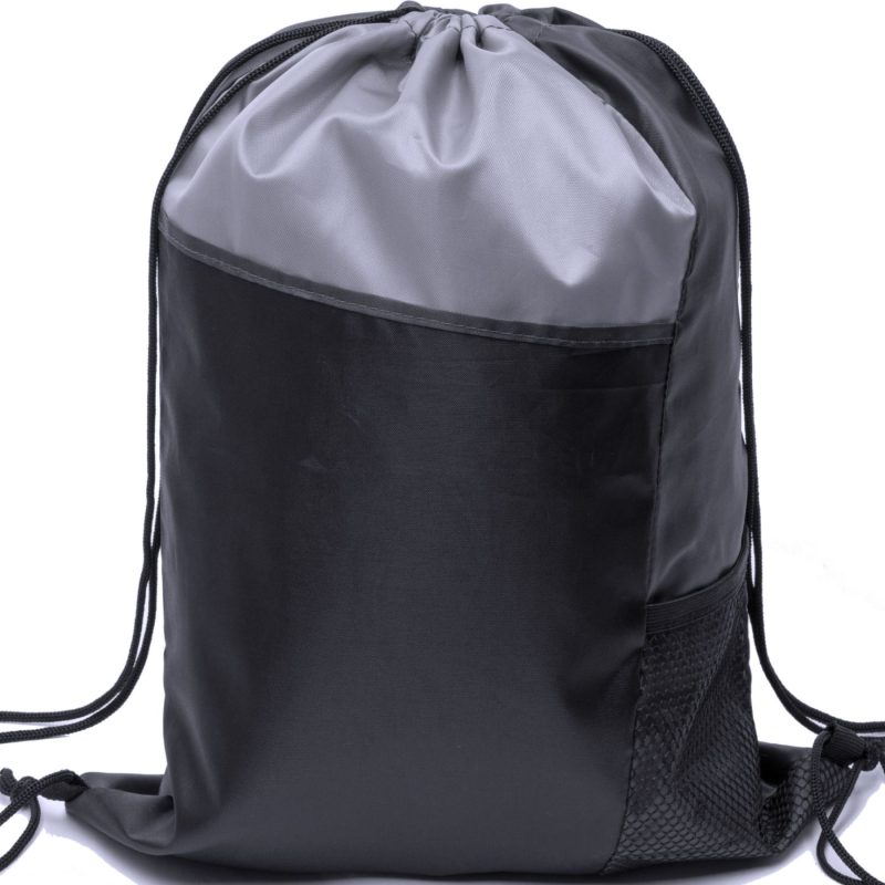 Custom Tri Color Side Mesh Bottle Holder Drawstring Backpack (13" x 17") - 9