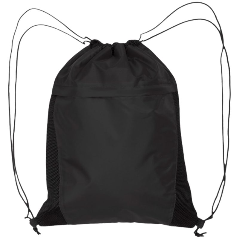 Custom Two Color Drawstring Side Mesh Accents Backpacks - 1