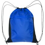 Custom Two Color Drawstring Side Mesh Accents Backpacks - 2