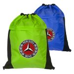 Custom Two Color Drawstring Side Mesh Accents Backpacks - 4