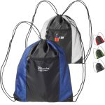 Custom Two Color Front Zipper Pocket Drawstring Backpacks