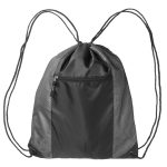 Custom Two Color Front Zipper Pocket Drawstring Backpacks - 2