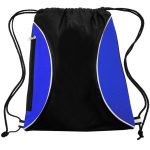 Custom Two Color Mesh Drawstring Side Zipper Backpacks - 1