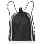 Custom Two Color Reflector Side Strips Drawstring Backpacks - 2