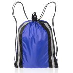 Custom Two Color Reflector Side Strips Drawstring Backpacks - 3