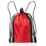 Custom Two Color Reflector Side Strips Drawstring Backpacks - 4