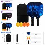 Custom Two Paddle Fiberglass Pickleball Set With Backpack And Balls Imprintable Club Gift - 1