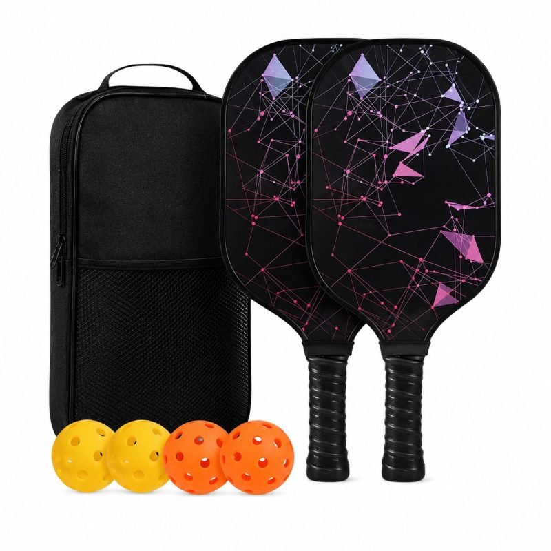 Custom Two Paddle Fiberglass Pickleball Set With Backpack And Balls Imprintable Club Gift - 5