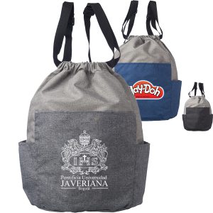 Custom Two Side Pockets Drawstring Backpacks (9.45" x 16.5")