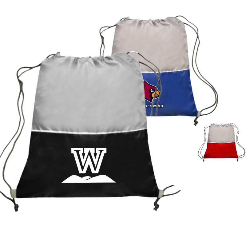 Custom Two Tone Drawstring Backpacks