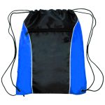 Custom Two Tone Front Pocket w/ Earphone Outlet Drawstring Backpacks - 2