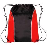 Custom Two Tone Front Pocket w/ Earphone Outlet Drawstring Backpacks - 4