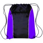 Custom Two Tone Front Pocket w/ Earphone Outlet Drawstring Backpacks - 5