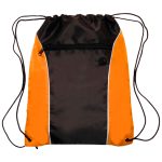 Custom Two Tone Front Pocket w/ Earphone Outlet Drawstring Backpacks - 6