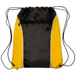 Custom Two Tone Front Pocket w/ Earphone Outlet Drawstring Backpacks - 7