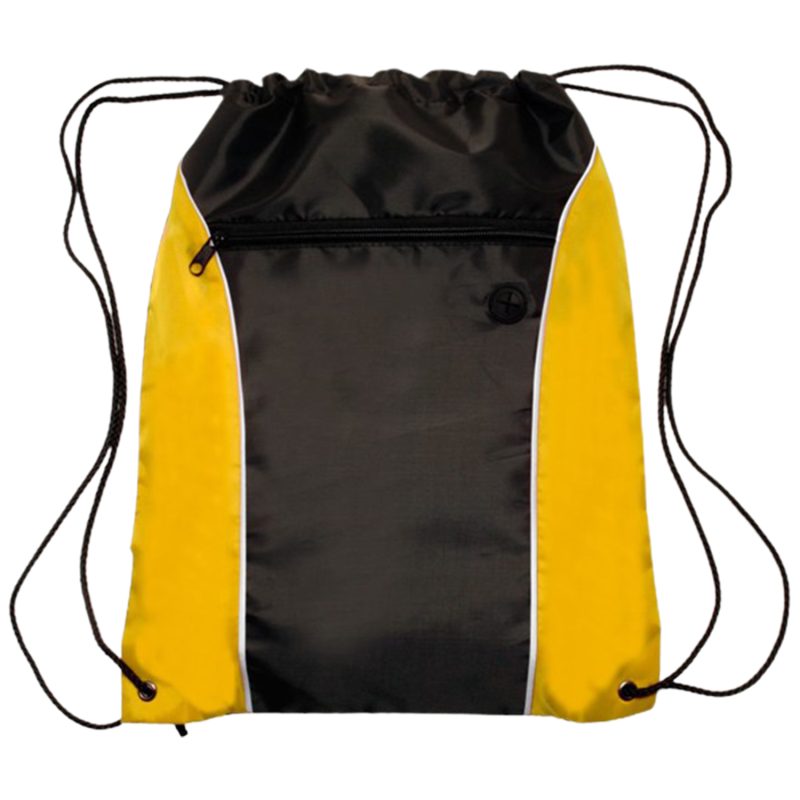 Custom Two Tone Front Pocket w/ Earphone Outlet Drawstring Backpacks - 7
