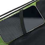 Custom Two-Tone Front Zipper Drawstring Bag with Side Mesh Pocket and Earphone Slot (14" x 18") - 5