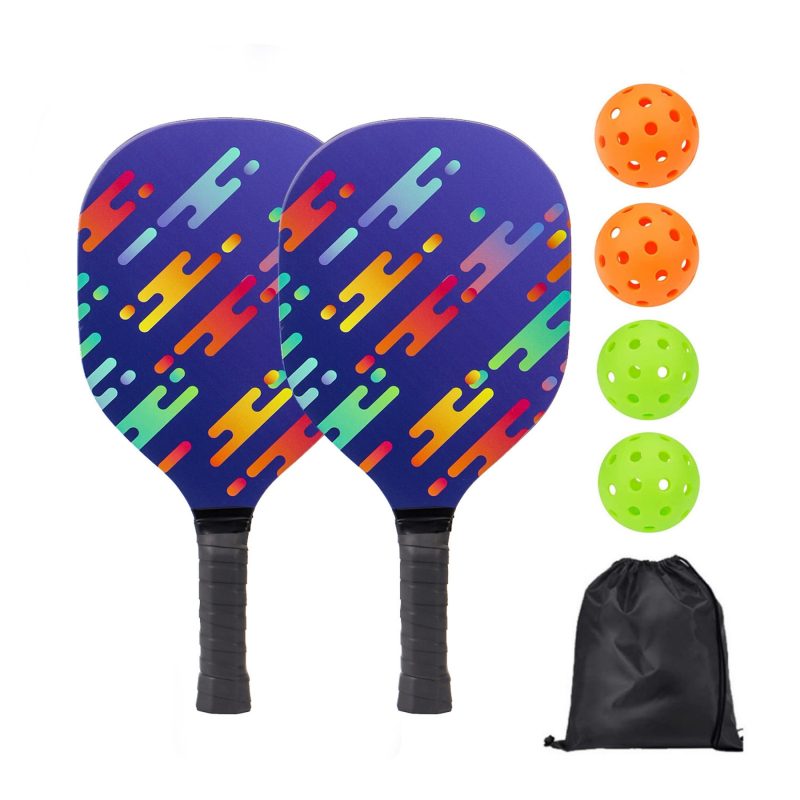 Custom UV-Printed Pickleball Racket Set w/ Drawstring Bag - 5