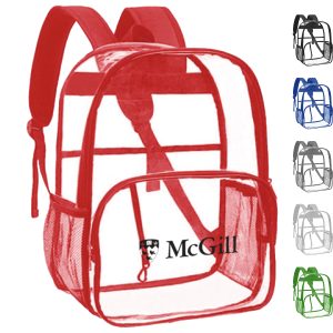 Custom Water-Resistant Heavy Duty Clear PVC Transparent Backpack (16.1"x12.6"x5.5")