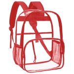 Custom Water-Resistant Heavy Duty Clear PVC Transparent Backpack (16.1"x12.6"x5.5") - 5