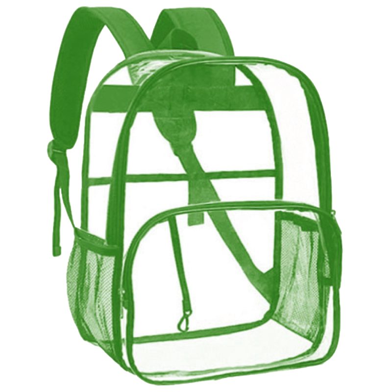 Custom Water-Resistant Heavy Duty Clear PVC Transparent Backpack (16.1"x12.6"x5.5") - 6