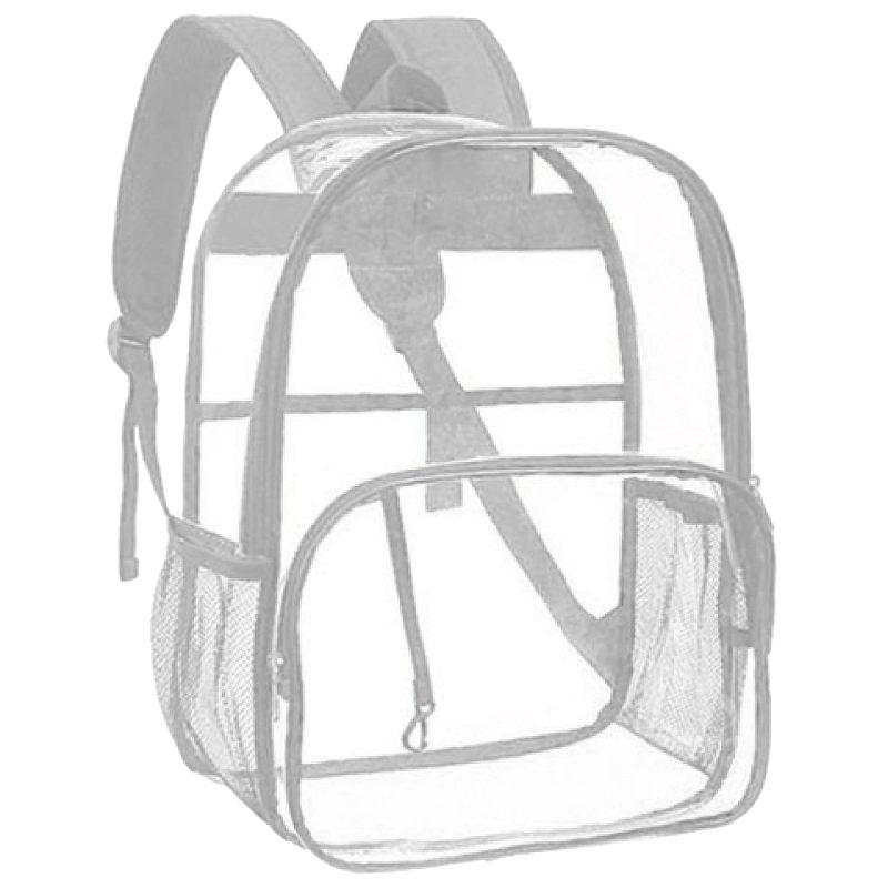 Custom Water-Resistant Heavy Duty Clear PVC Transparent Backpack (16.1"x12.6"x5.5") - 7