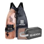 Custom Waterproof Mesh Drawstring Swim Backpack With Wet Pocket Toiletry Bag Set - 2