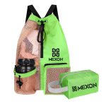 Custom Waterproof Mesh Drawstring Swim Backpack With Wet Pocket Toiletry Bag Set - 4