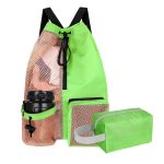 Custom Waterproof Mesh Drawstring Swim Backpack With Wet Pocket Toiletry Bag Set - 5