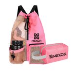 Custom Waterproof Mesh Drawstring Swim Backpack With Wet Pocket Toiletry Bag Set - 6
