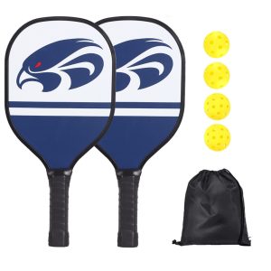 Custom Wooden Pickleball Paddle With Plastic Trim and Ball Ket in Drawstring Bag