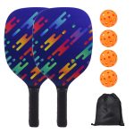 Custom Wooden Pickleball Paddle and Ball Set in a Drawstring Bag - 1