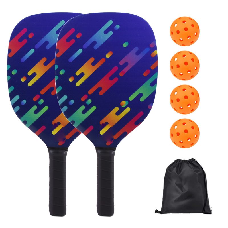 Custom Wooden Pickleball Paddle and Ball Set in a Drawstring Bag - 1